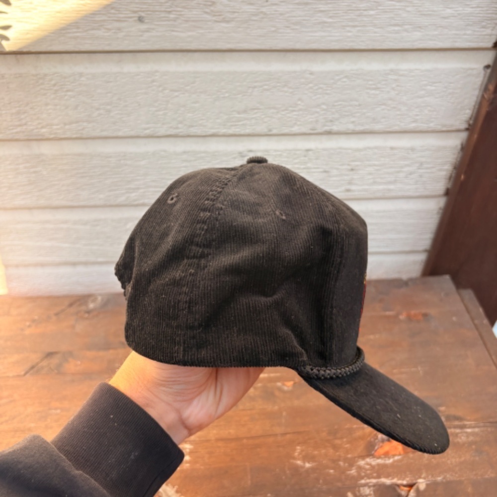 vintage UNGAVA BAY OUTFITTERS hunting corduroy hat trucker snapback black - Picture 2 of 4